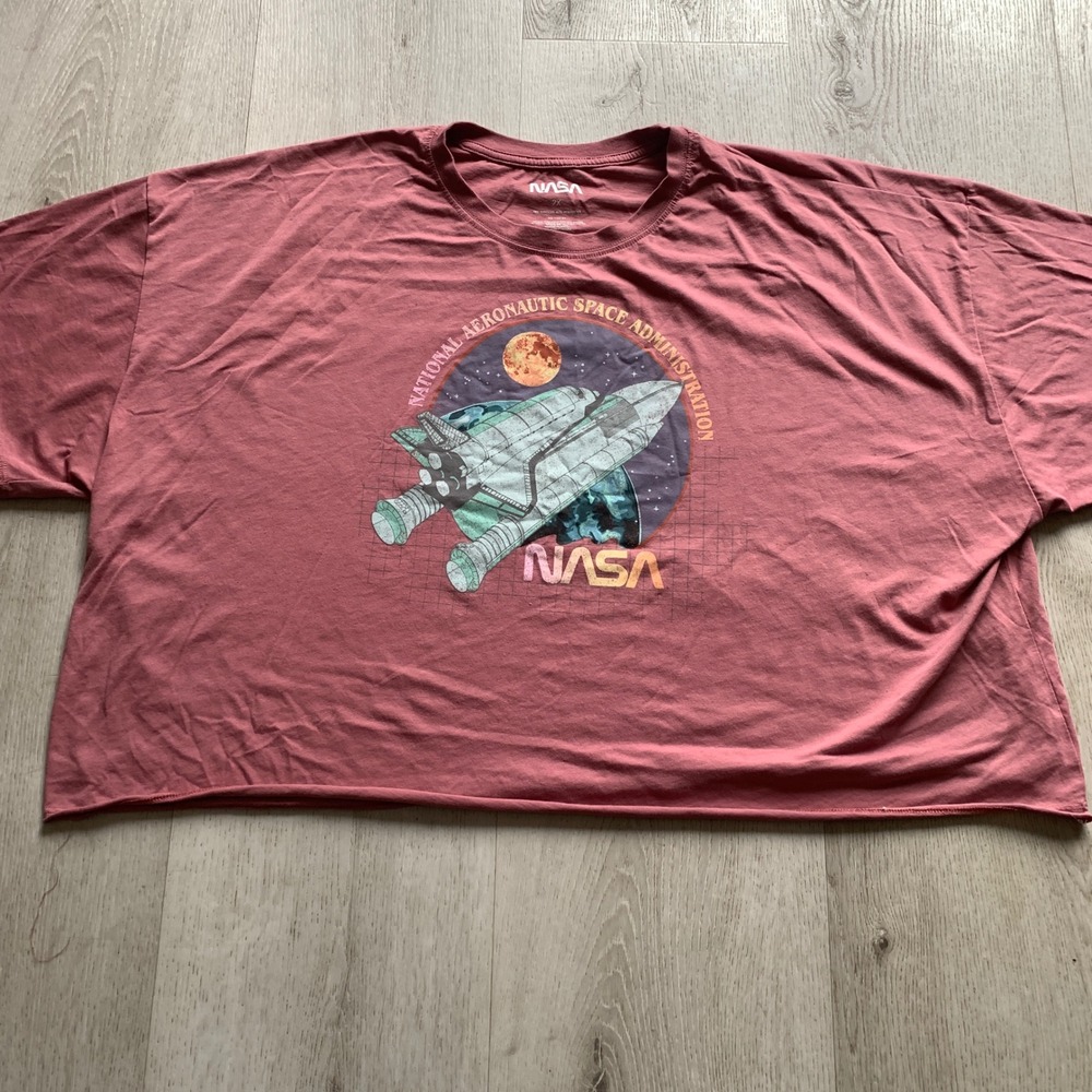 NASA Mauve Graphic Crop Top Tee National Aeronautics and Space Administration 2X